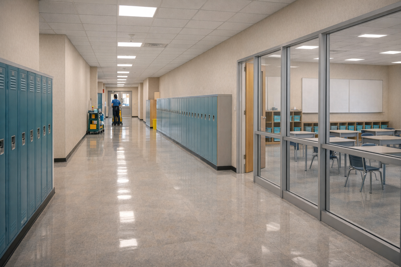 Clean educational facility interior