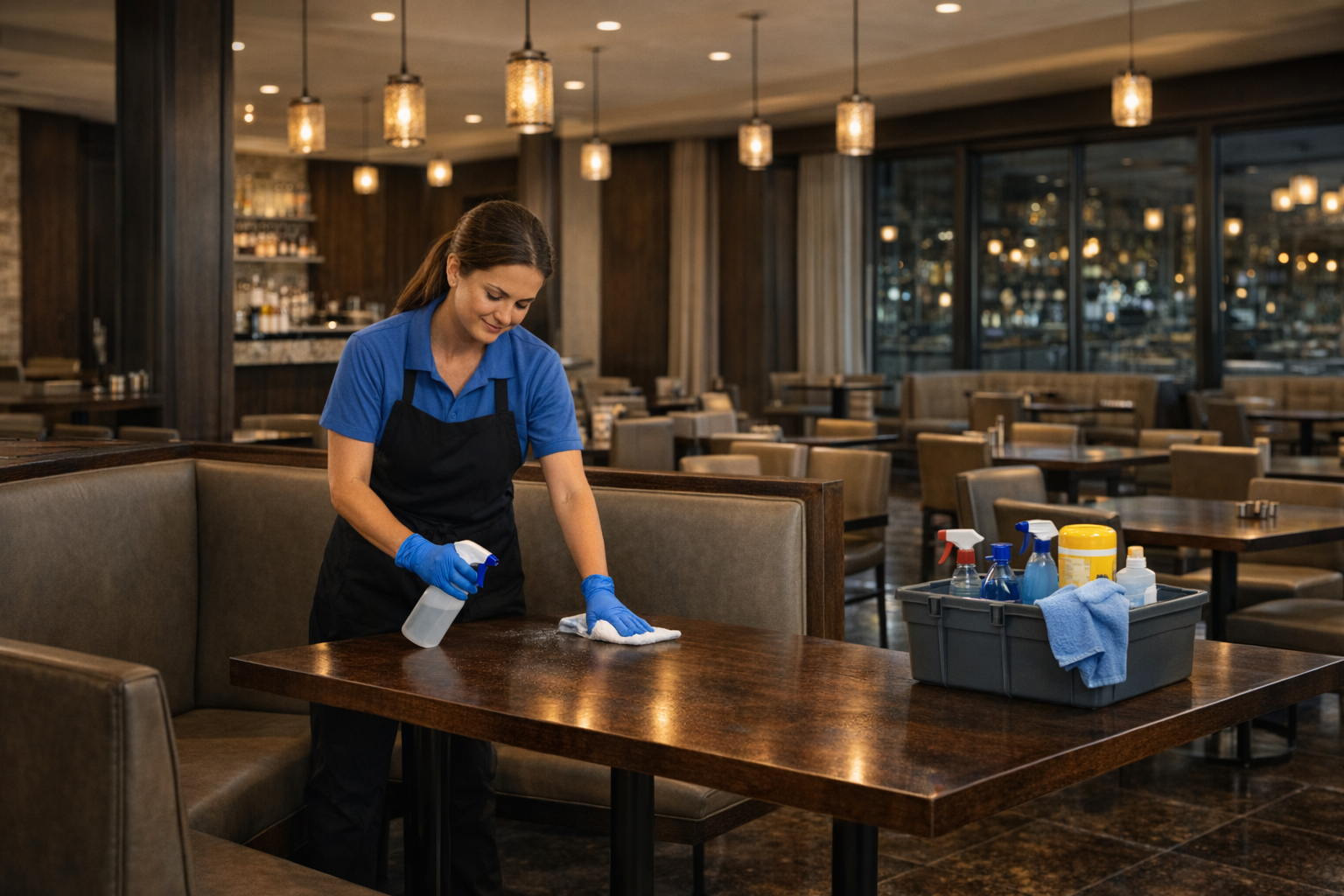 Clean restaurant dining area
