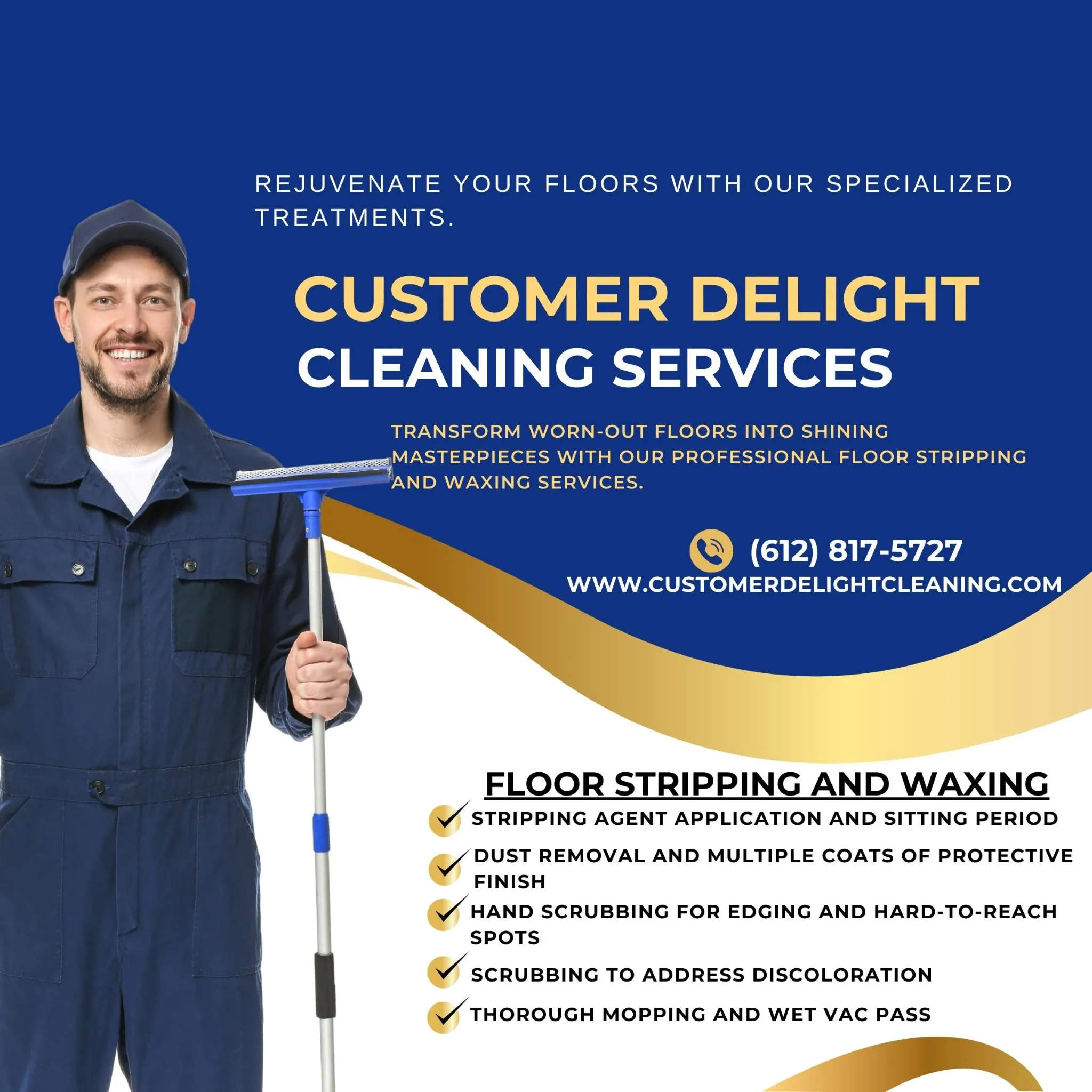 Floor stripping and waxing flyer